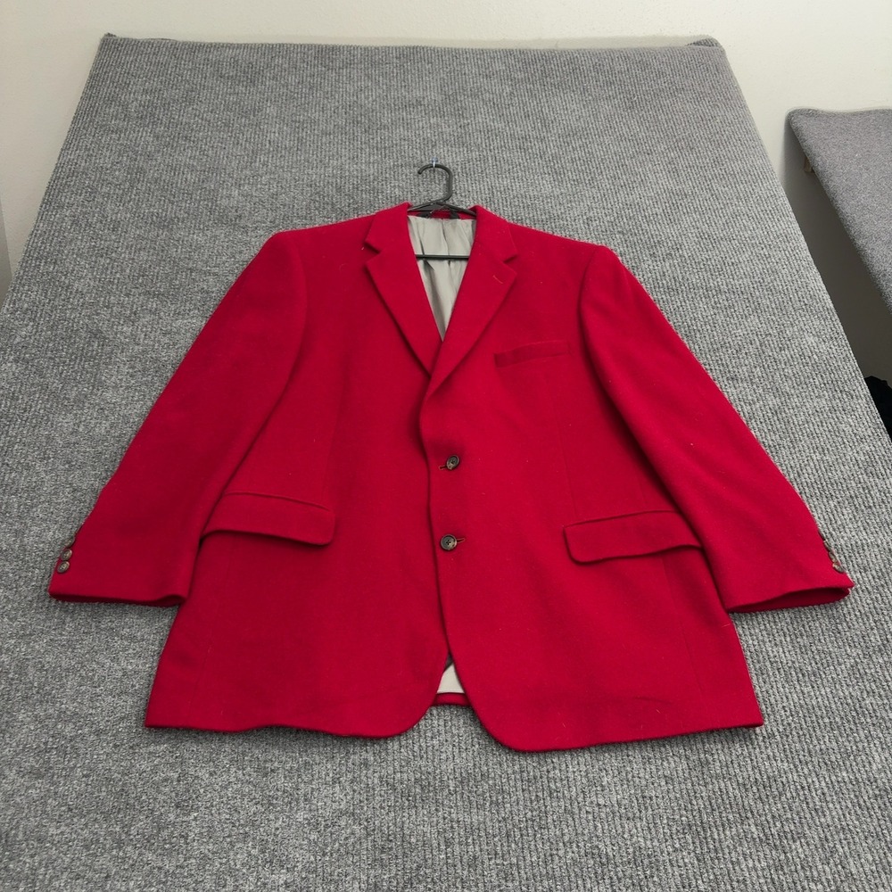 Jos A Bank Blazer Mens 48 Red Wool Sport Coat Classic Professional Business